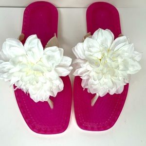Kate Spade Pink Sandals with White Floral Accent